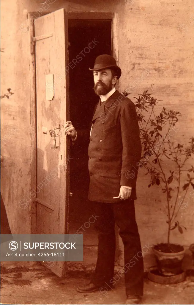 Portrait of the artist Vasily Polenov (1844-1927) by Russian Photographer  /State Tretiakov Gallery, Moscow/1884/Albumin Photo/Russia/Portrait