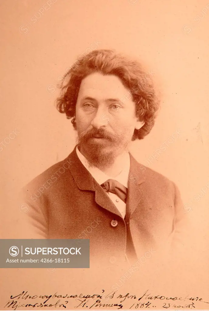 Portrait of the artist Ilya E. Repin (1844-1930) by Russian Photographer  /State Tretiakov Gallery, Moscow/1884/Albumin Photo/Russia/Portrait