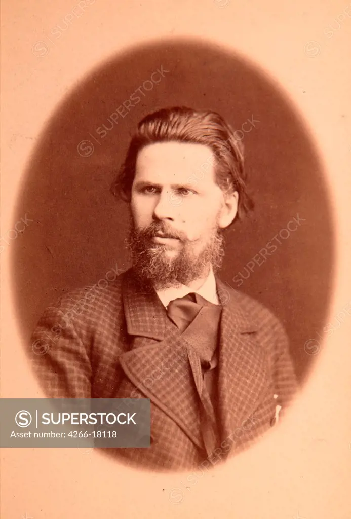 Portrait of the artist Ivan Kramskoi (1837-1887) by Russian Photographer  /State Tretiakov Gallery, Moscow/1870s/Albumin Photo/Russia/Portrait