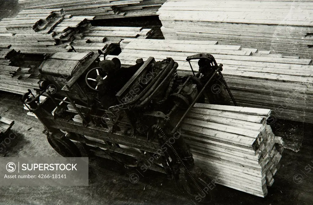 In a woodworking factory by Russian Photographer  /State Museum of History, Moscow/1950s/Photograph/Russia/Genre,History