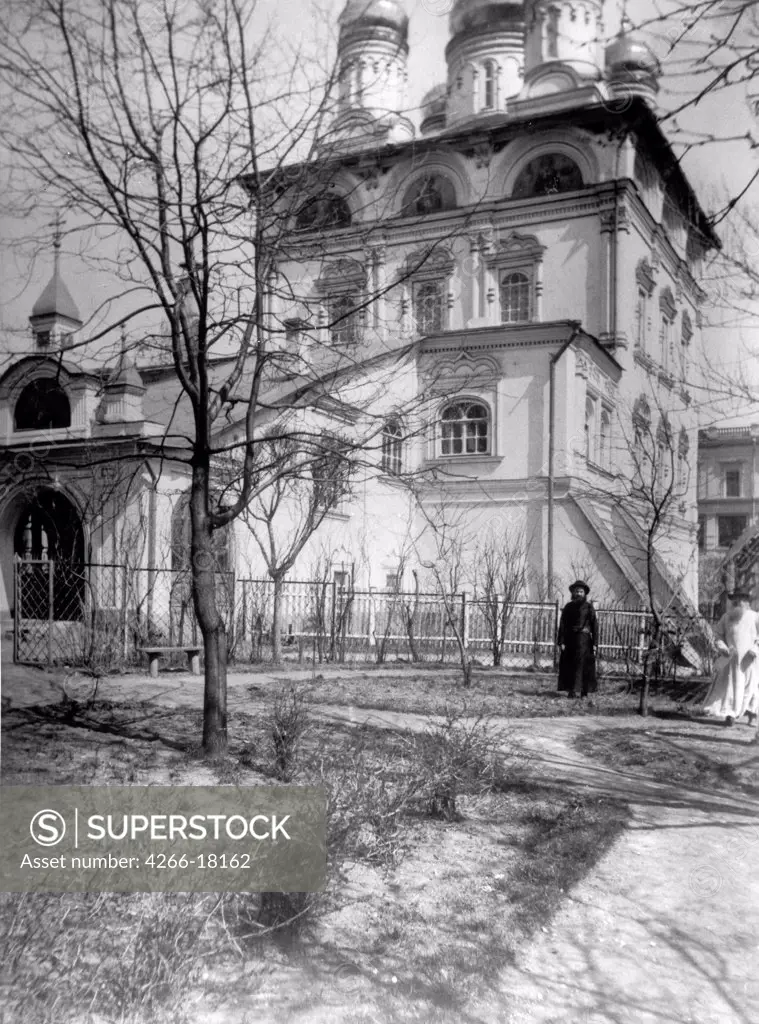 The Monastery and the Church of the Virgin of the Sign in Moscow by Nasvetevich, Alexander Alexandrovich (End of 19th century)/Russian State Film and Photo Archive, Krasnogorsk/1900/Silver Gelatin Photography/Russia/Architecture, Interior