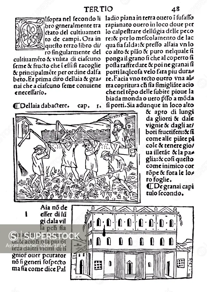 Page from book by Italian master, woodcut, 1519, Russia, Moscow, Russian State Library