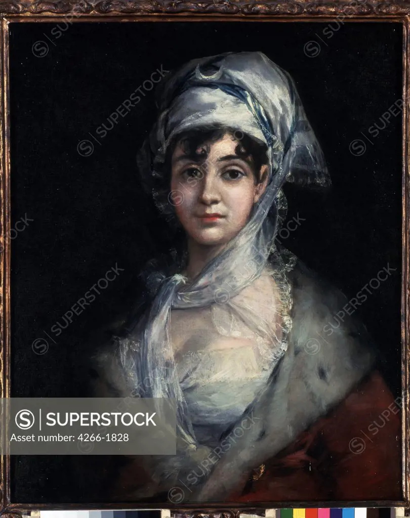 portrait of woman by Francisco de Goya, oil on canvas, 1810, 1746-1828, Russia, St. Petersburg, State Hermitage, 71x58