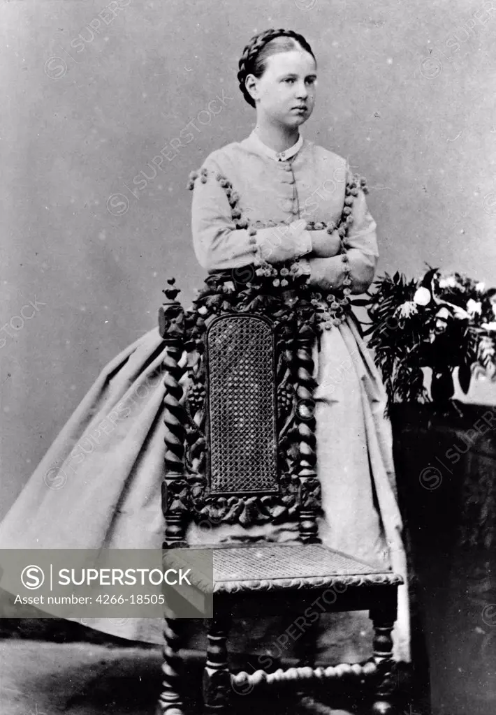 Portrait of Grand Duchess Maria Alexandrovna of Russia (1853-1920) by Russian Photographer  /Russian State Film and Photo Archive, Krasnogorsk/1864-1866/Albumin Photo/Russia/Tsar's Family. House of Romanov