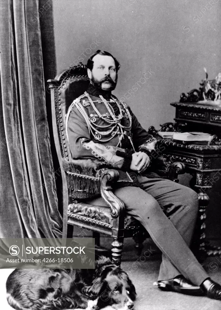 Portrait of Emperor Alexander II of Russia (1818-1881) by Russian Photographer  /Russian State Film and Photo Archive, Krasnogorsk/1863-1865/Albumin Photo/Russia/Tsar's Family. House of Romanov