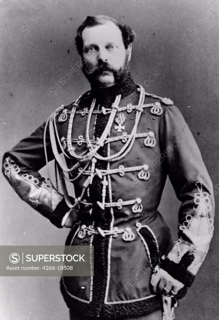 Portrait of Emperor Alexander II of Russia (1818-1881) by Russian Photographer  /Russian State Film and Photo Archive, Krasnogorsk/1863-1868/Albumin Photo/Russia/Tsar's Family. House of Romanov