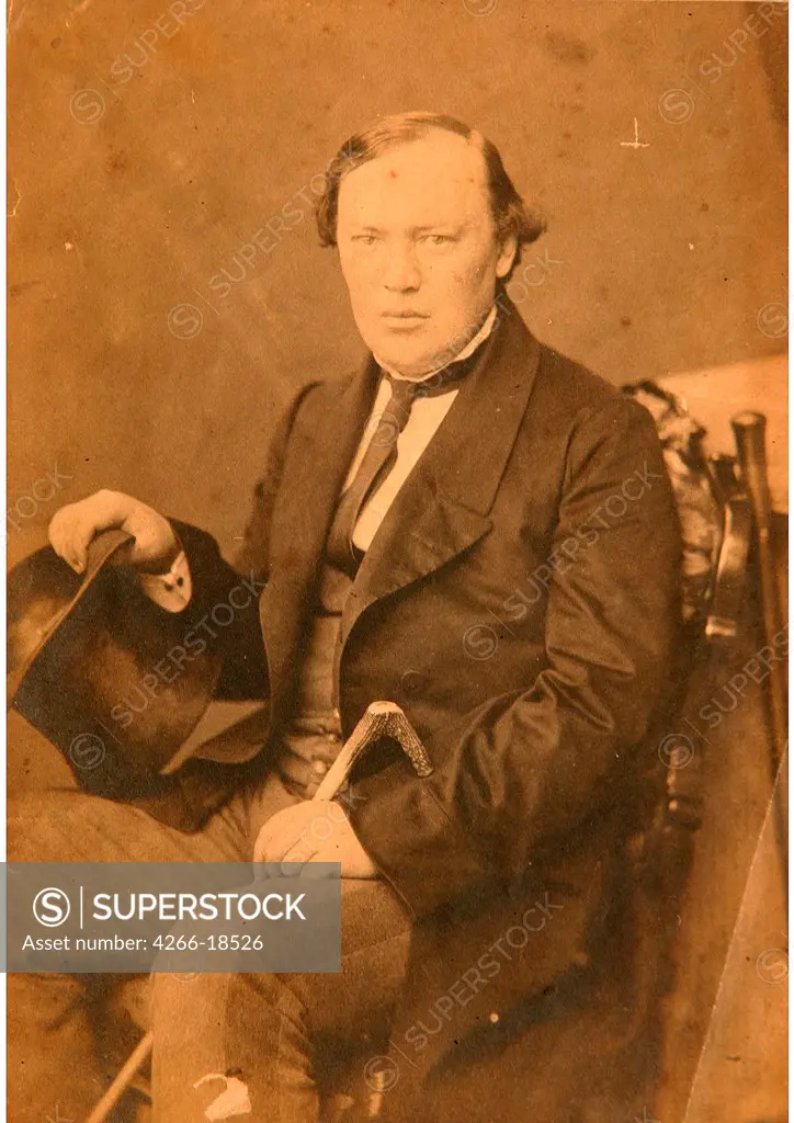 Portrait of the Dramatist Alexander N. Ostrovsky (1823-1886) by Russian Photographer  /State Museum of History, Moscow/End of 1850s/Albumin Photo/Russia/Portrait