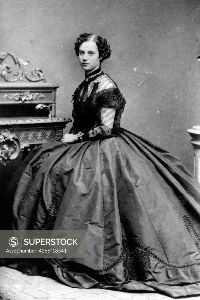 Portrait of Princess Dagmar of Denmark, Maria Feodorovna of Russia (1847-1928) by Russian Photographer  /Russian State Film and Photo Archive, Krasnogorsk/1865-1866/Albumin Photo/Russia/Tsar's Family. House of Romanov