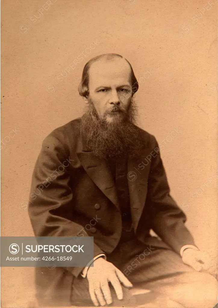 Portrait of the author Fyodor M. Dostoevsky (1821-1881) by Photo studio V. Lauffert  /State Museum of History, Moscow/1872/Albumin Photo/Russia/Portrait