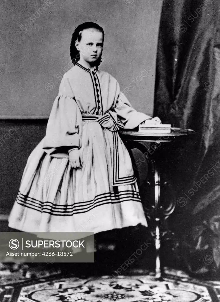 Portrait of Grand Duchess Maria Alexandrovna of Russia (1853-1920) by Russian Photographer  /Russian State Film and Photo Archive, Krasnogorsk/1861-1864/Albumin Photo/Russia/Tsar's Family. House of Romanov