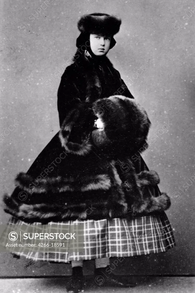 Portrait of Grand Duchess Maria Alexandrovna of Russia (1853-1920) by Russian Photographer  /Russian State Film and Photo Archive, Krasnogorsk/1861-1865/Albumin Photo/Russia/Tsar's Family. House of Romanov