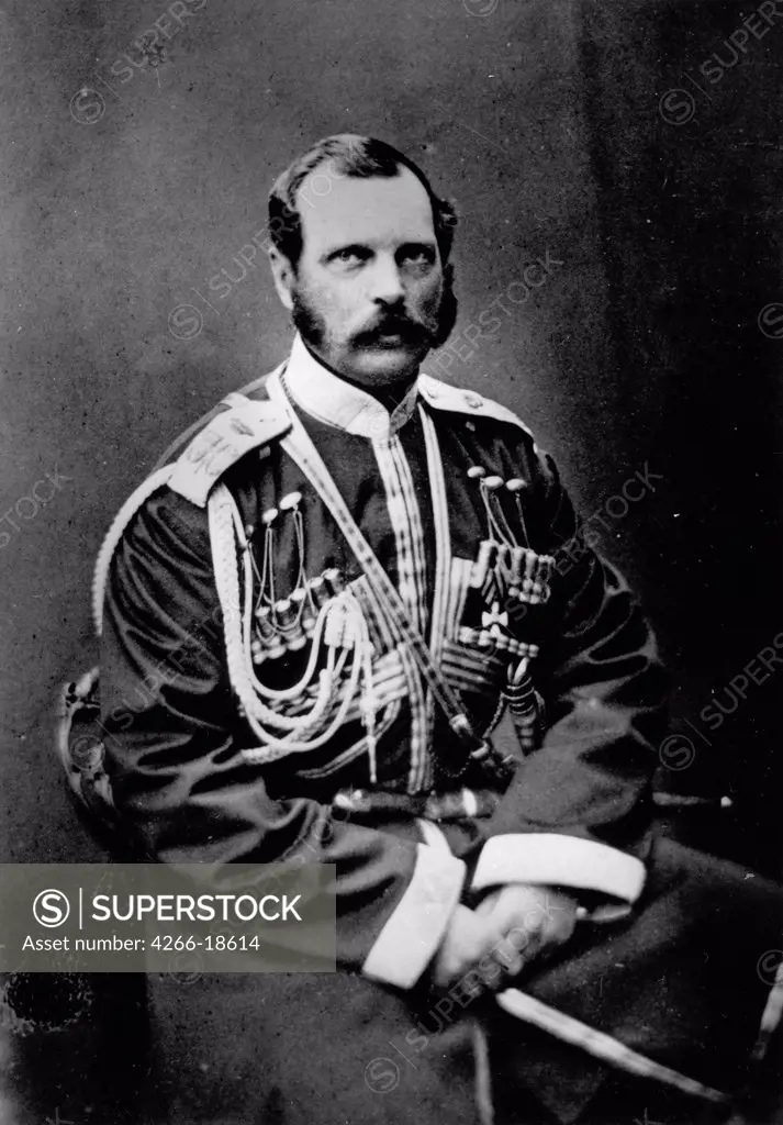 Portrait of Emperor Alexander II of Russia (1818-1881) by Russian Photographer  /Russian State Film and Photo Archive, Krasnogorsk/1863/Albumin Photo/Russia/Tsar's Family. House of Romanov