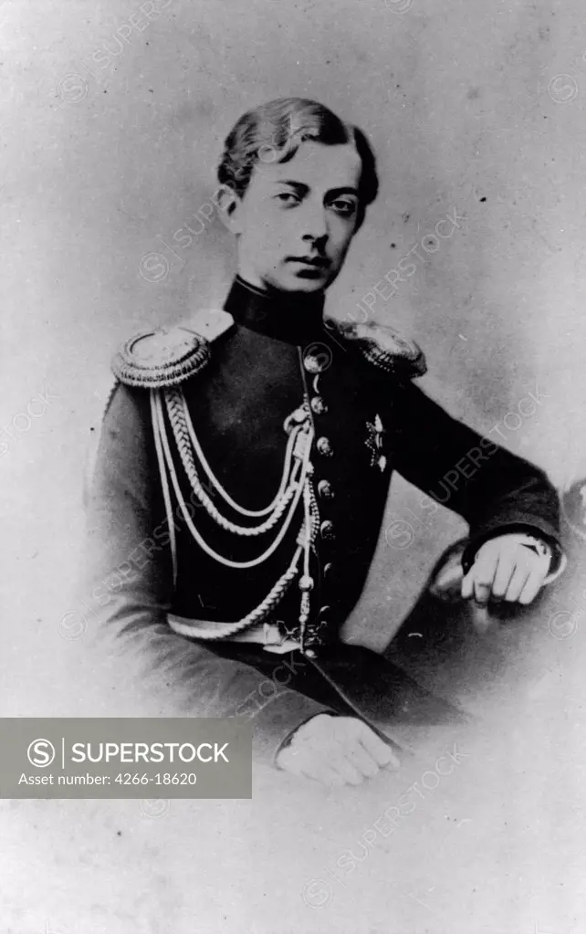 Portrait of Grand Duke Nicholas Alexandrovich of Russia (1843-1865) by Russian Photographer  /Russian State Film and Photo Archive, Krasnogorsk/1961-1964/Albumin Photo/Russia/Tsar's Family. House of Romanov
