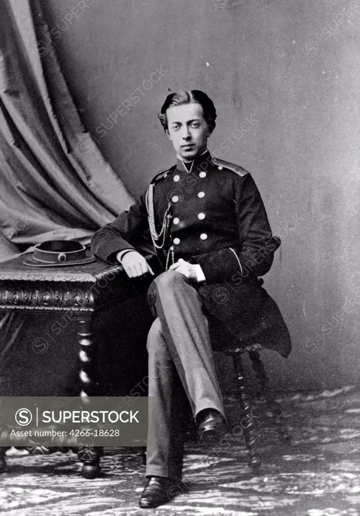 Portrait of Grand Duke Nicholas Alexandrovich of Russia (1843-1865) by Russian Photographer  /Russian State Film and Photo Archive, Krasnogorsk/1862/Albumin Photo/Russia/Tsar's Family. House of Romanov