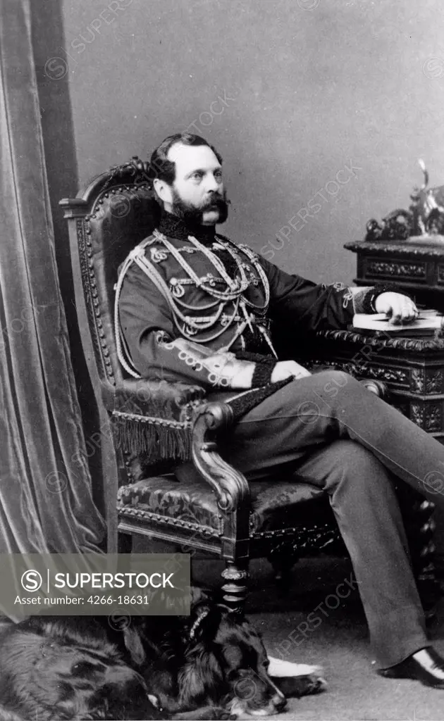 Portrait of Emperor Alexander II of Russia (1818-1881) by Nostitz, Ivan Grigorievich, Count (1824-1905)/Russian State Film and Photo Archive, Krasnogorsk/Albumin Photo/Russia/Tsar's Family. House of Romanov