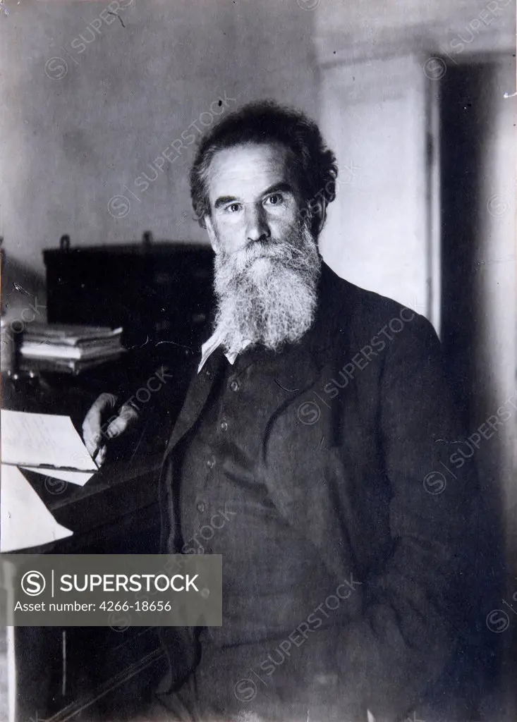 Portrait of the Author Vladimir Korolenko (1853-1921) by Russian Photographer  /Russian State Film and Photo Archive, Krasnogorsk/1910s/Silver Gelatin Photography/Russia/Portrait