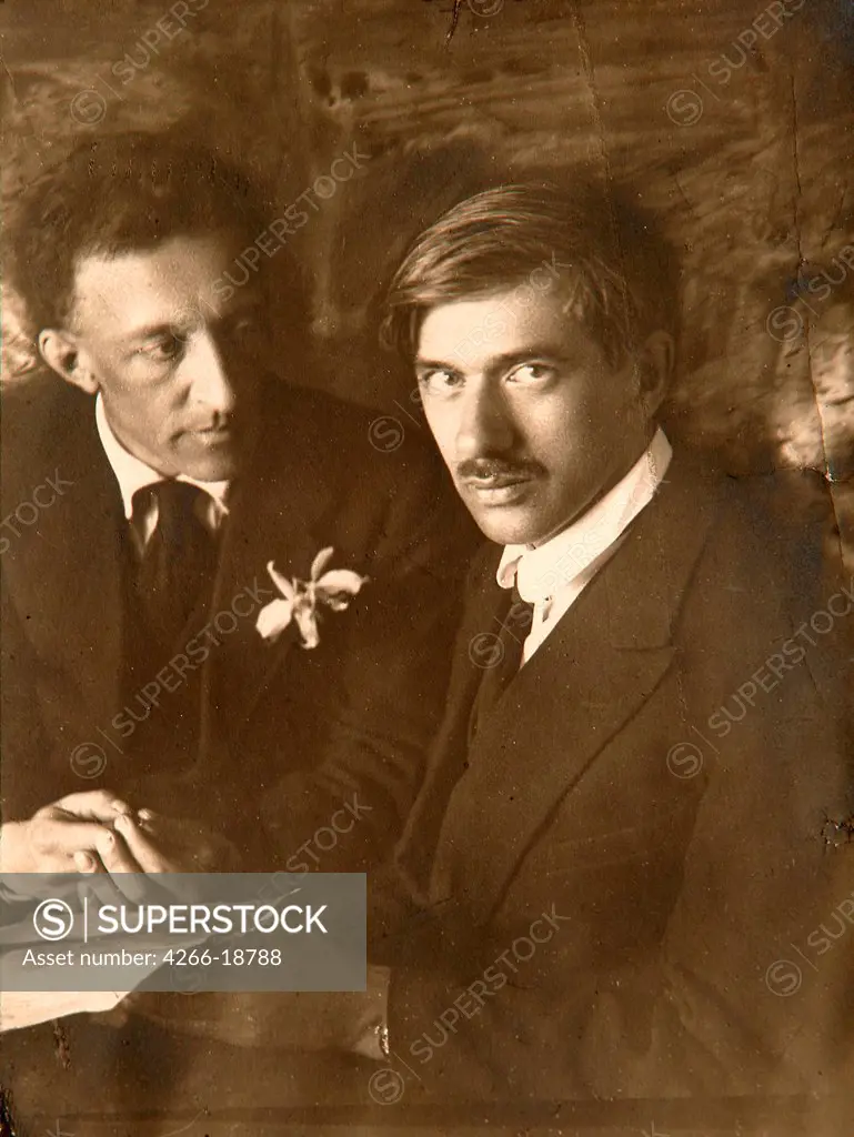Portrait of the Poet Alexander Blok (1880-1921) and the author Korney I. Chukovsky (1882-1969) by Nappelbaum, Moisei Solomonovich (1869-1958)/The State Museum of A.S. Pushkin, Moscow/1921/Photograph/Russia/Portrait
