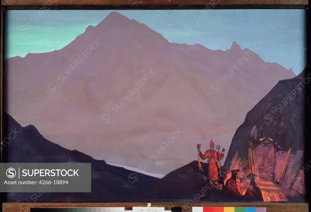 Chenrezig. West Tibet by Roerich, Nicholas (1874-1947)/ State Tretyakov Gallery, Moscow/ 1931/ Russia/ Tempera on canvas/ Symbolism/ 74x107/ Landscape