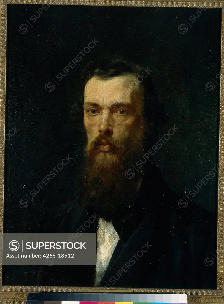 Portrait of Alexander A. Bakunin (1821-1908) by Ge, Nikolai Nikolayevich (1831-1894)/ State Tretyakov Gallery, Moscow/ 1850s/ Russia/ Oil on canvas/ Russian Art of 18th cen./ 68x44/ Portrait