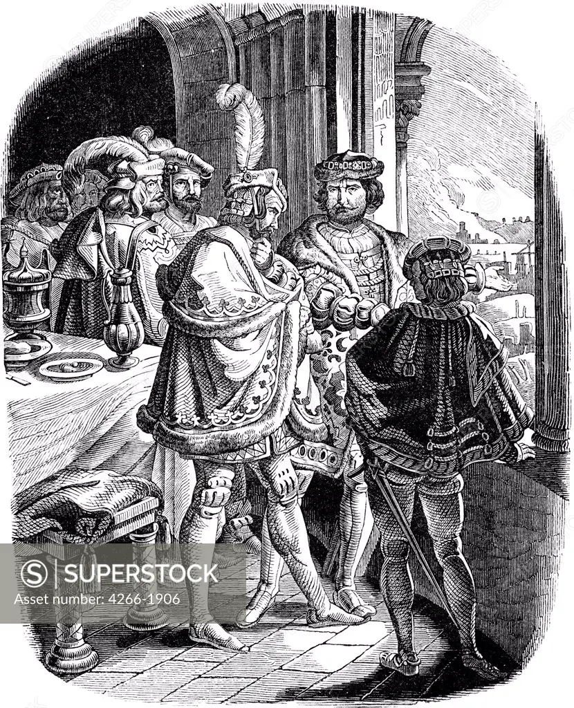 Count Palatine Of The Rhine by Adrian Ludwig Richter, woodcut, 1840, 1803-1884, Private Collection