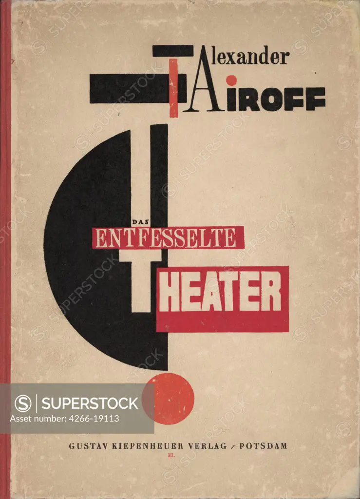 Cover for the 'Unleashed Theatre' by Alexander Tairov by Lissitzky, El (1890-1941)/ Russian National Library, St. Petersburg/ 1927/ Russia/ Colour lithograph/ Russian avant-garde/ Poster and Graphic design