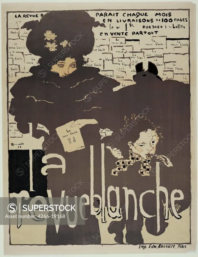 La Revue blanche (Poster) by Bonnard, Pierre (1867-1947)/ Private Collection/ 1894/ France/ Colour lithograph/ Nabis/ 77,3x58,9/ Poster and Graphic design