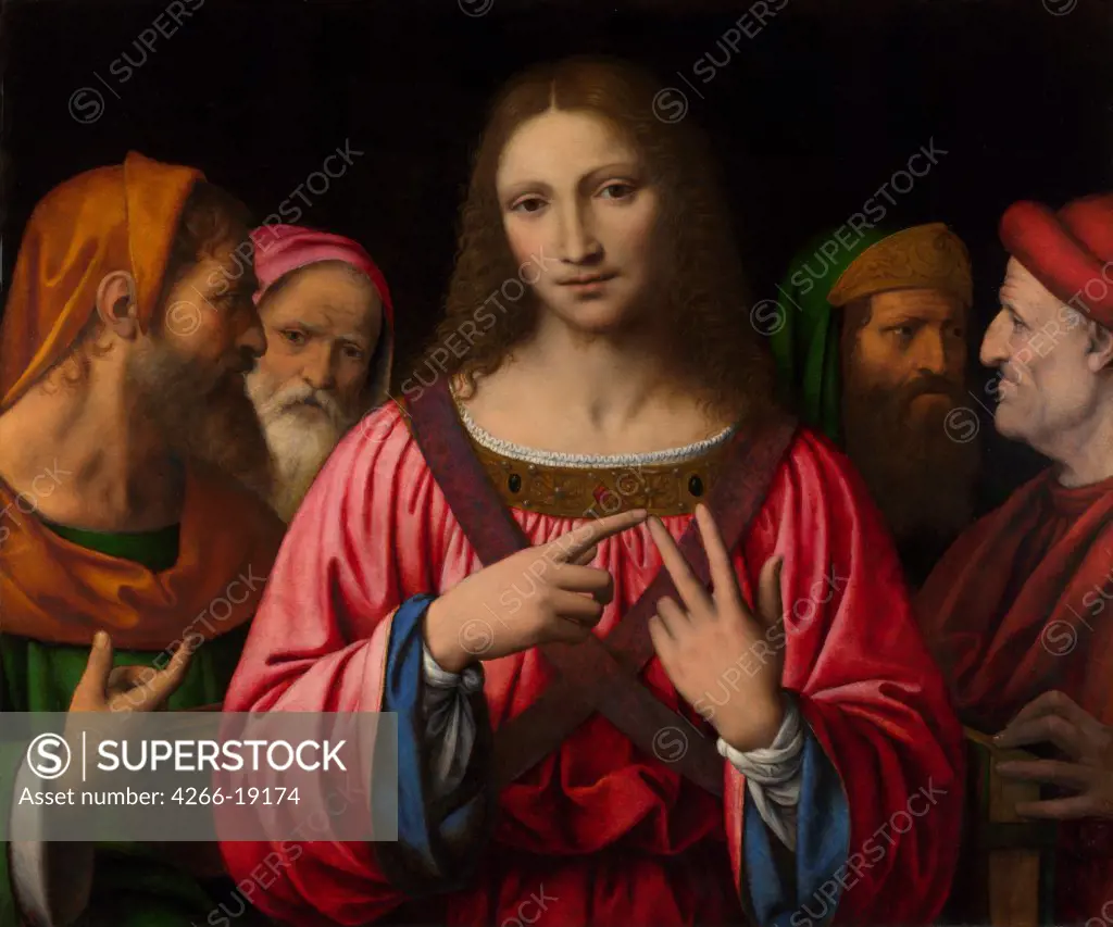 Christ among the Doctors by Luini, Bernardino (ca. 1480-1532)/ National Gallery, London/ c. 1520/ Italy, Milanese school/ Oil on wood/ Renaissance/ 72,4x85,7/ Bible