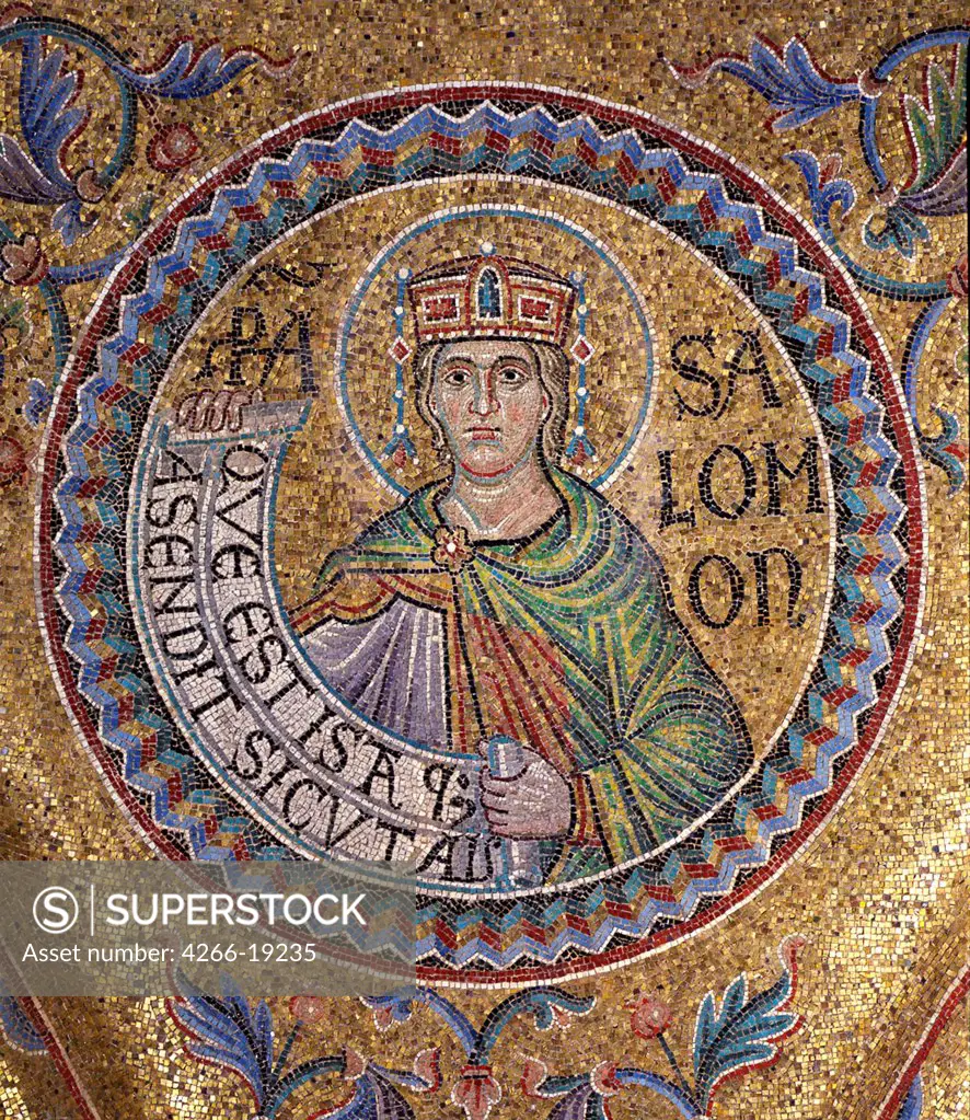 King Solomon (Detail of Interior Mosaics in the St. Mark's Basilica) by Byzantine Master  / Saint Mark's Basilica, Venice/ 13th century/ Byzantium/ Mosaic/ Gothic/ Bible