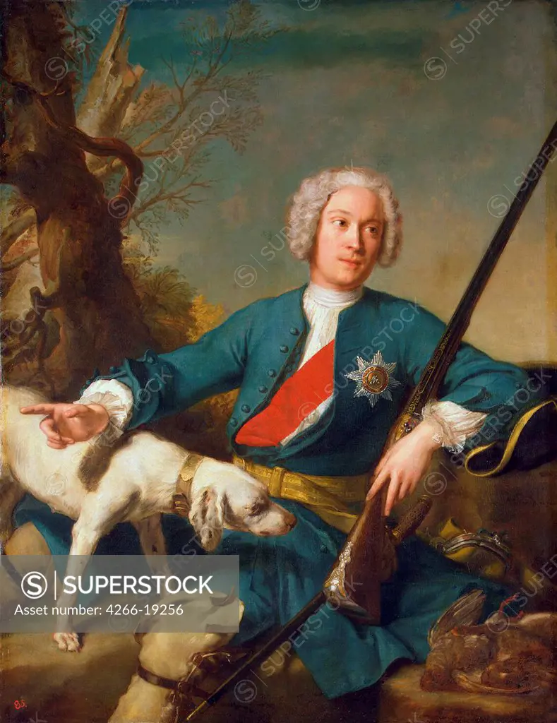 Portrait of Prince Alexander Kurakin (1697-1749) by Nattier, Jean-Marc (1685-1766)/ State Hermitage, St. Petersburg/ 1728/ France/ Oil on canvas/ Rococo/ 64x48/ Portrait