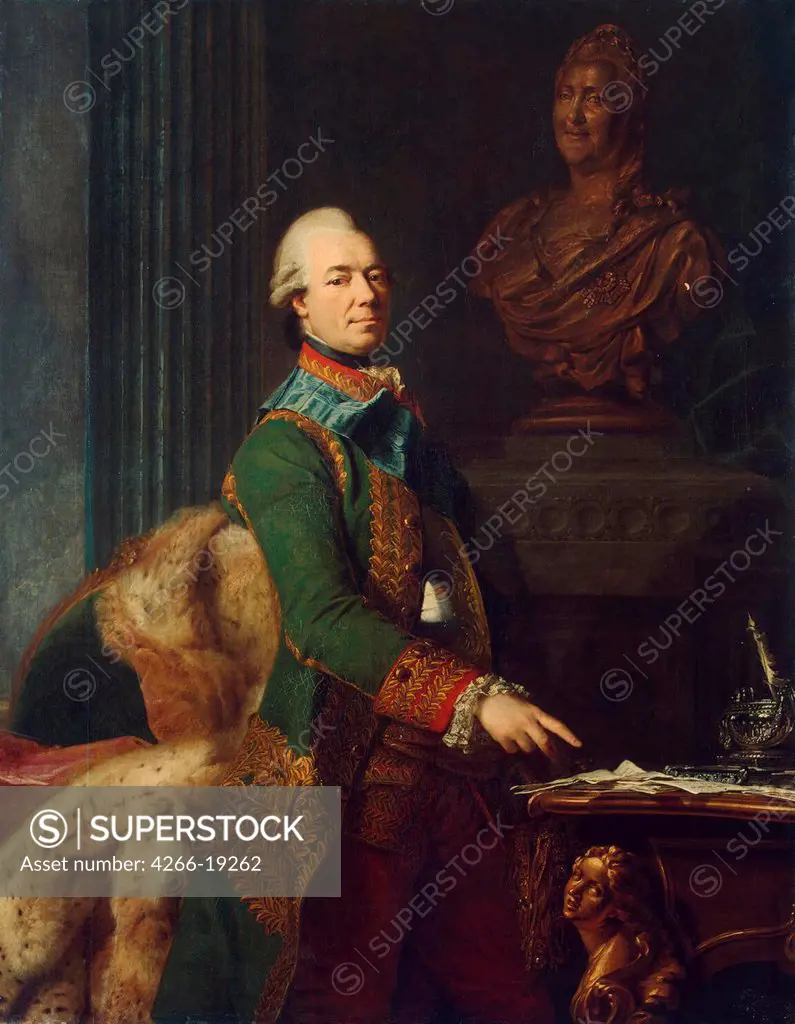 Portrait of Count Zakhar Chernyshov by Roslin, Alexander (1718-1793)/ State Hermitage, St. Petersburg/ ca 1776/ Sweden/ Oil on canvas/ Rococo/ 142x116/ Portrait