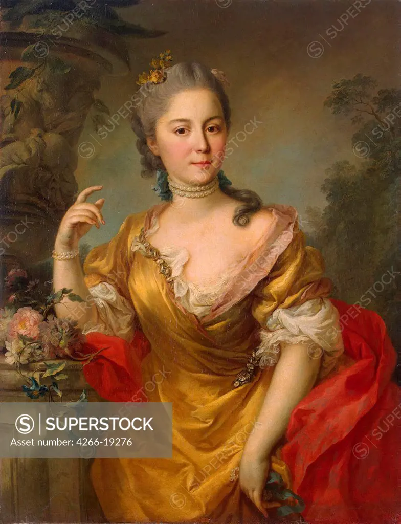 Portrait of Countess Anna Alexandrovna Chernyshova by Torelli, Stefano (1712-1784)/ State Hermitage, St. Petersburg/ 1764/ Italy/ Oil on canvas/ Rococo/ 95x74/ Portrait