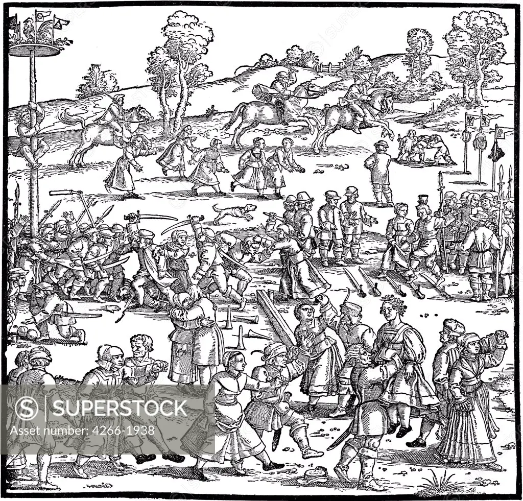 Country Festival by Hans Sebald Beham, woodcut, 1539, 1500-1550, Private Collection