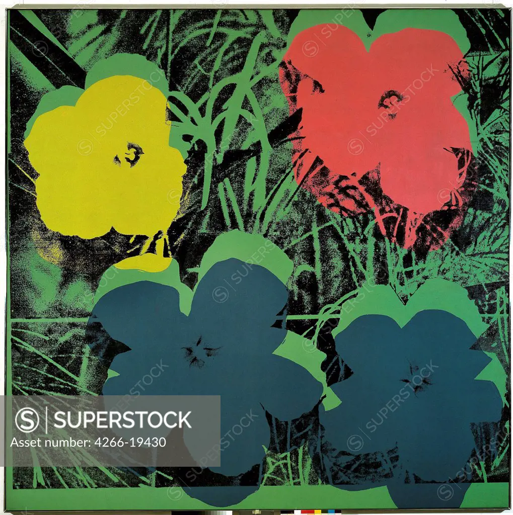 Ten-Foot Flowers by Warhol, Andy (1928-1987)/ Museum Frieder Burda, Baden-Baden/ 1967/ The United States/ Silkscreen ink on synthetic polymer paint on canvas/ Pop-Art/ 305x305/ Still Life