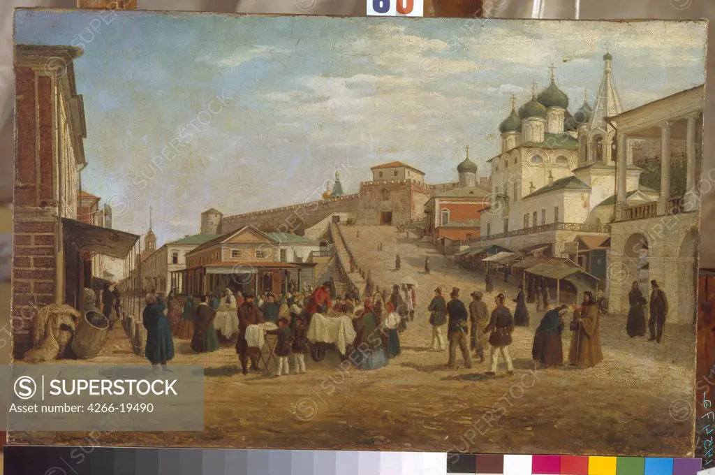 View of Nizhny Novgorod by Vereshchagin, Pyotr Petrovich (1836-1886)/ State Russian Museum, St. Petersburg/ 1867/ Russia/ Oil on canvas/ Realism/ 35x55/ Landscape