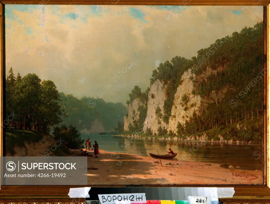 Chusovaya River by Vereshchagin, Pyotr Petrovich (1836-1886)/ Regional I. Kramskoi Art Museum, Voronezh/ Russia/ Oil on canvas/ Realism/ 44,2x70/ Landscape