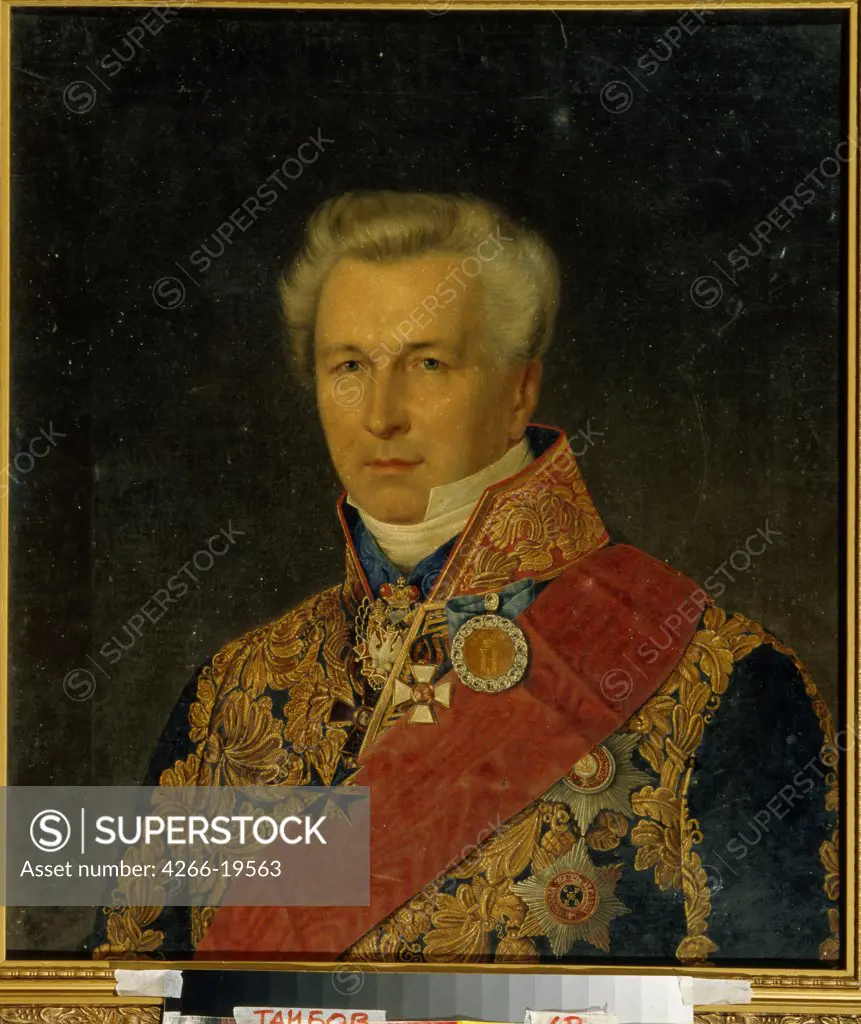 Portrait of Baron Leo Karlovich Bode (1787-1859) by Anonymous, 18th century  / Regional Art Gallery, Tambov/ 1850s/ Russia/ Oil on canvas/ Academic art/ 66x58/ Portrait