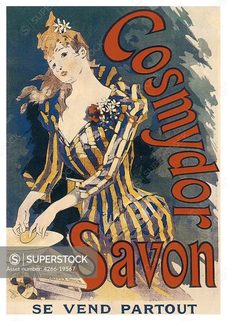 Cosmydor Savon by Cheret, Jules (1836-1932)/ Private Collection/ 1891/ France/ Colour lithograph/ Art Nouveau/ Poster and Graphic design