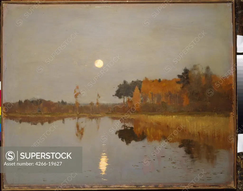 Twilight. Moon by Levitan, Isaak Ilyich (1860-1900)/ State Russian Museum, St. Petersburg/ 1899/ Russia/ Oil on canvas/ Realism/ 49,5x61,3/ Landscape