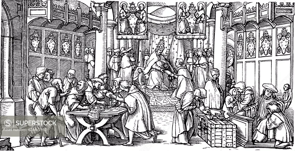 Medieval scene by Hans Lutzelburger, Woodcut, -1526, Private Collection
