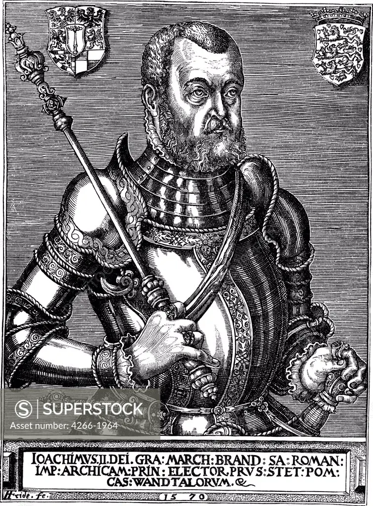Male Portrait by Franz Friderich (Friederich), Copper engraving, 1570, active 1550-1580, Private Collection