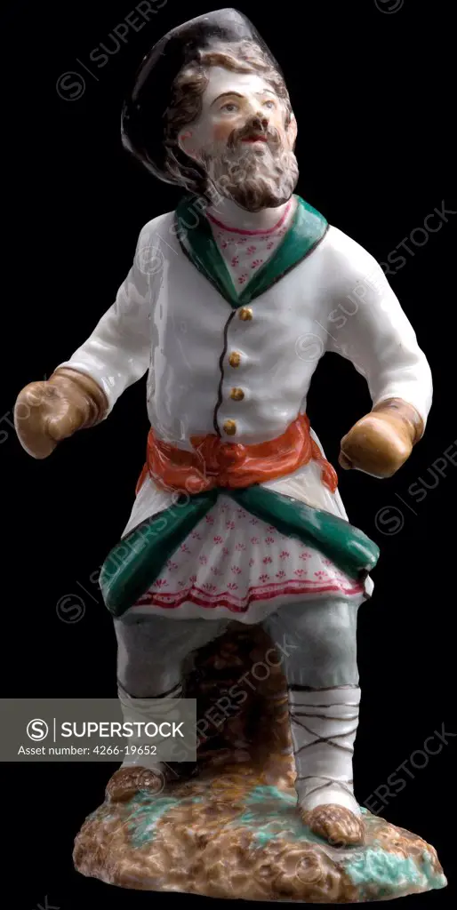 Fist Fighter by Anonymous  / Private Collection/ Mid of the 19th cen./ Russia/ Porcelain, overglaze decoration/ Applied Arts/ H 16/ Genre,Objects
