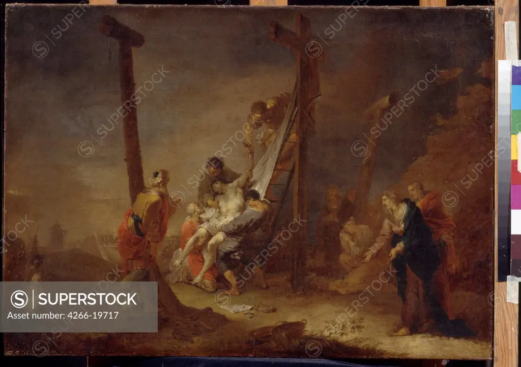The Descent from the Cross by Zick, Johann Rosso Januarius (1730-1797)/ State A. Pushkin Museum of Fine Arts, Moscow/ Germany/ Oil on canvas/ Baroque/ 56x78/ Bible