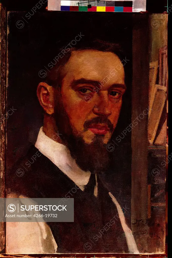 Self-Portrait by Yuon, Konstantin Fyodorovich (1875-1958)/ State Russian Museum, St. Petersburg/ 1912/ Russia/ Oil on canvas/ Russian Painting, End of 19th - Early 20th cen./ 54x36/ Portrait