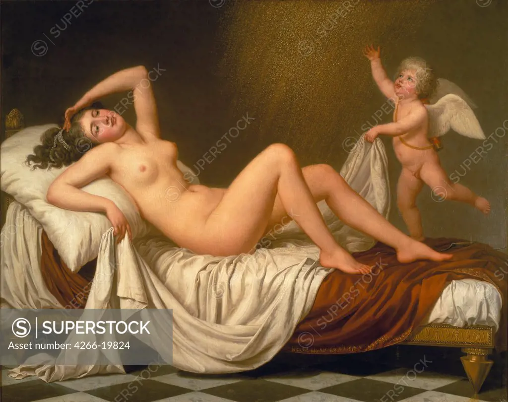 Danae and the Shower of Gold by Wertmuller, Adolf Ulrik (1751-1811)/ Nationalmuseum Stockholm/ 1787/ Sweden/ Oil on canvas/ Classicism/ 150x190/ Mythology, Allegory and Literature