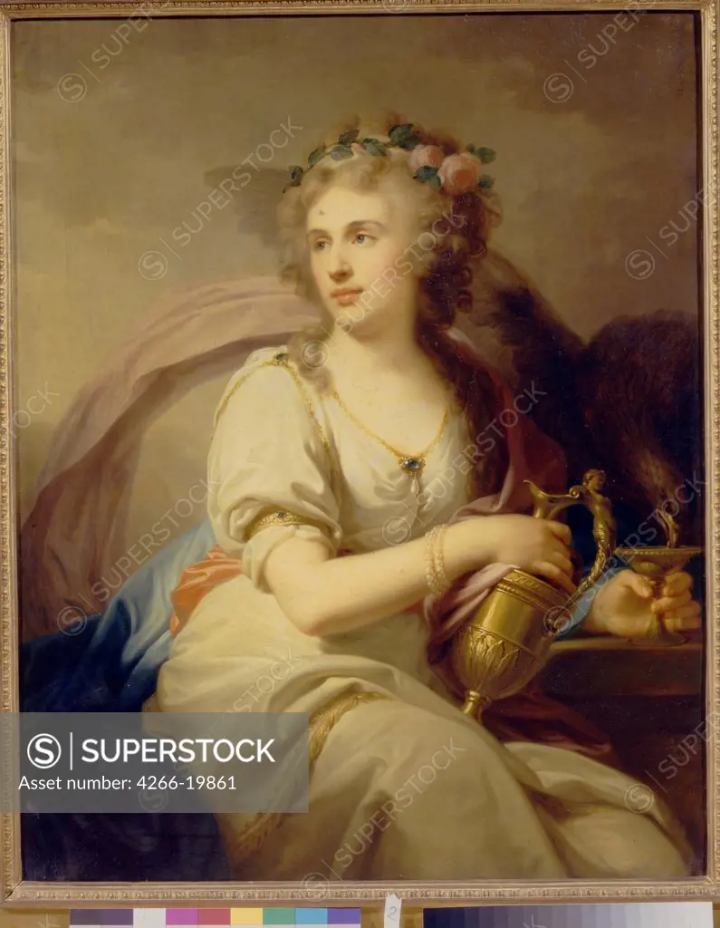 Portrait of Princess Ekaterina Fyodorovna Dolgorukova (1769-1849) as Hebe by Lampi, Johann-Baptist von, the Elder (1751-1830)/ State Tretyakov Gallery, Moscow/ Austria/ Oil on canvas/ Classicism/ 107,5x88,2/ Portrait