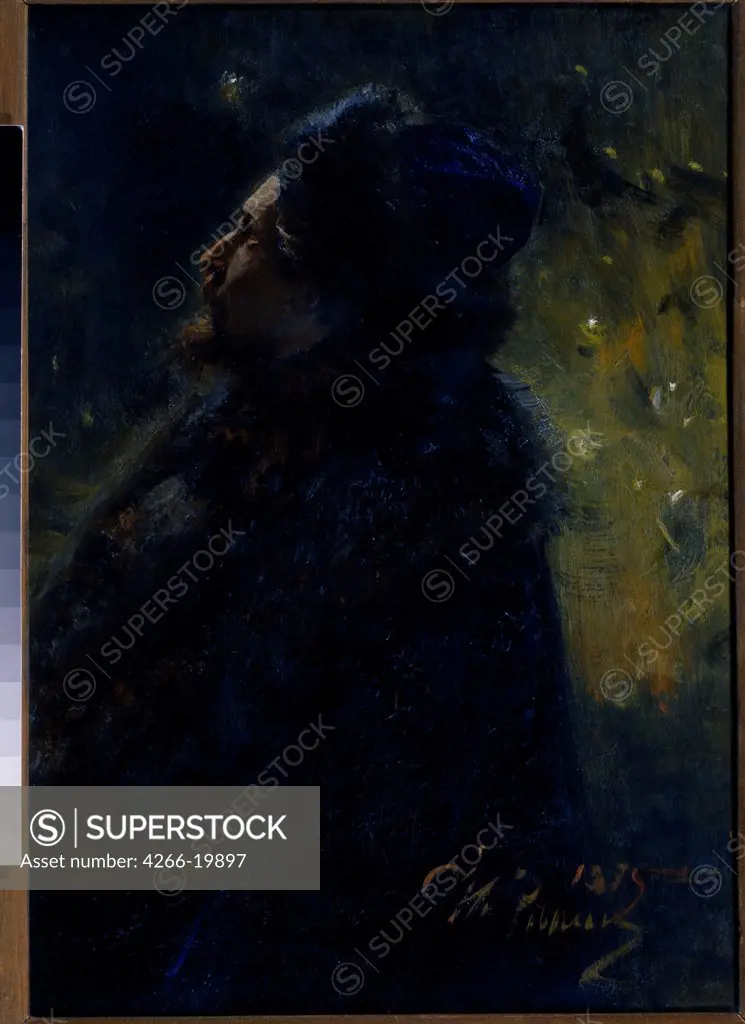 Portrait of the artist Viktor Vasnetsov (1848-1926) by Repin, Ilya Yefimovich (1844-1930)/ State Tretyakov Gallery, Moscow/ 1875/ Russia/ Oil on canvas/ Realism/ 73,5x64/ Portrait