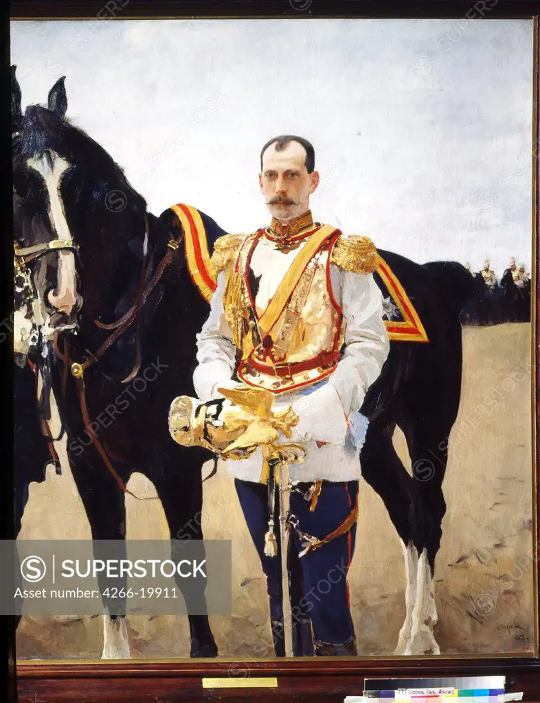 Portrait of Grand Duke Paul Alexandrovich of Russia (1860-1919) by Serov, Valentin Alexandrovich (1865-1911)/ State Tretyakov Gallery, Moscow/ 1897/ Russia/ Oil on canvas/ Realism/ 168x151/ Portrait