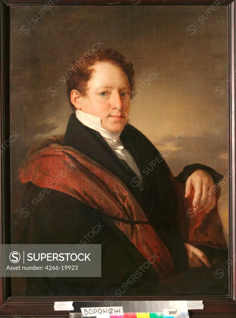 Portrait of the writer Stepan Dmitrievich Nechaev (1792-1860) by Tropinin, Vasili Andreyevich (1776-1857)/ State Regional I. Pozhalostin Art Museum, Ryasan/ 1830/ Russia/ Oil on canvas/ Romanticism/ 86,5x67,5/ Portrait