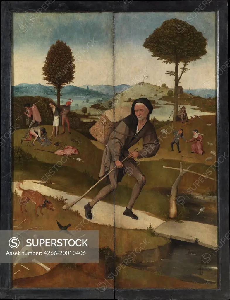 The Peddler (The Haywain Triptych, reverse) by Bosch, Hieronymus (c. 1450-1516) / Museo del Prado, Madrid / c. 1516 / The Netherlands / Oil on wood / Genre,Bible,Mythology, Allegory and Literature / 135x90 / Early Netherlandish Art