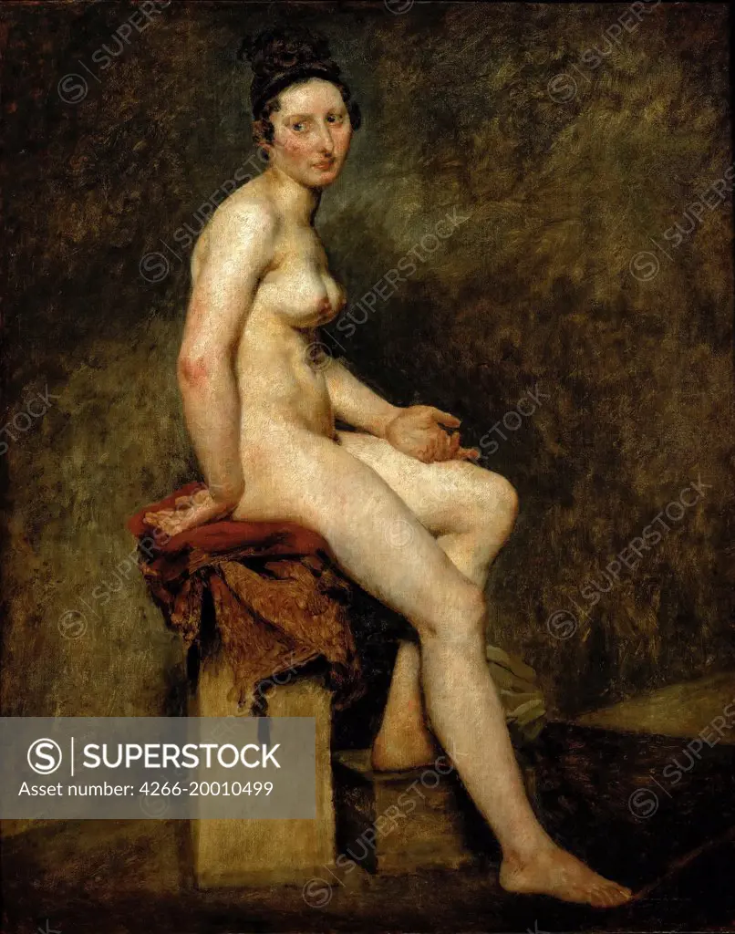 Mademoiselle Rose (Seated Nude) by Delacroix, Eugene (1798-1863) / Louvre, Paris / 1817-1824 / France / Oil on canvas / Nude painting / 81x66 / Romanticism
